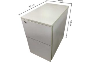 Mobile cabinet with 2 drawers and wheels, gray.