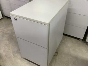Mobile cabinet with 2 drawers and wheels, gray.