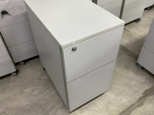 Mobile cabinet with 2 drawers and wheels, gray.