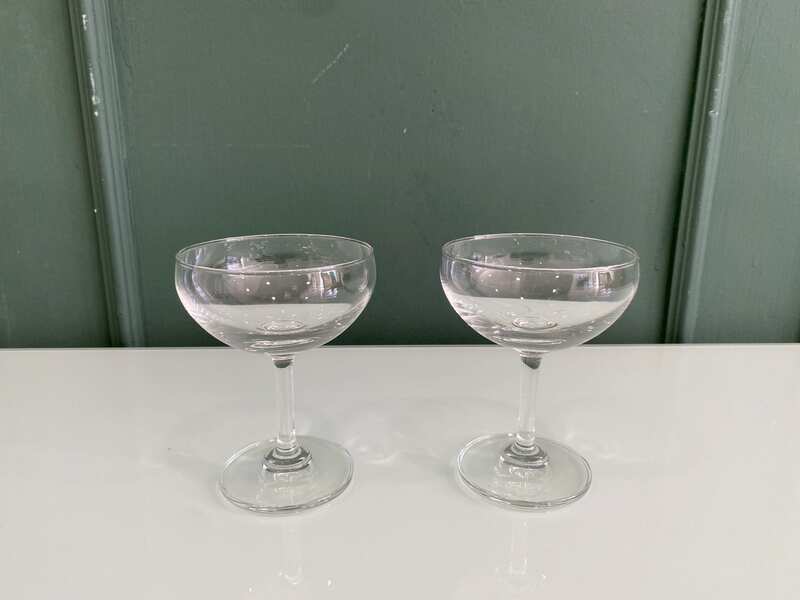 Wide-shaped champagne glass, IKEA Storhet model.