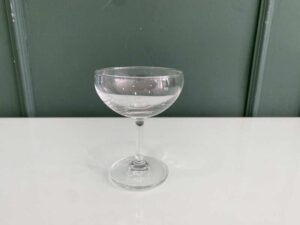 Wide-shaped champagne glass, IKEA Storhet model.