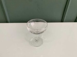 Wide-shaped champagne glass, IKEA Storhet model.
