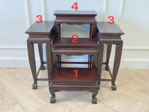 Set of 5 Dark Brown Altar Tables