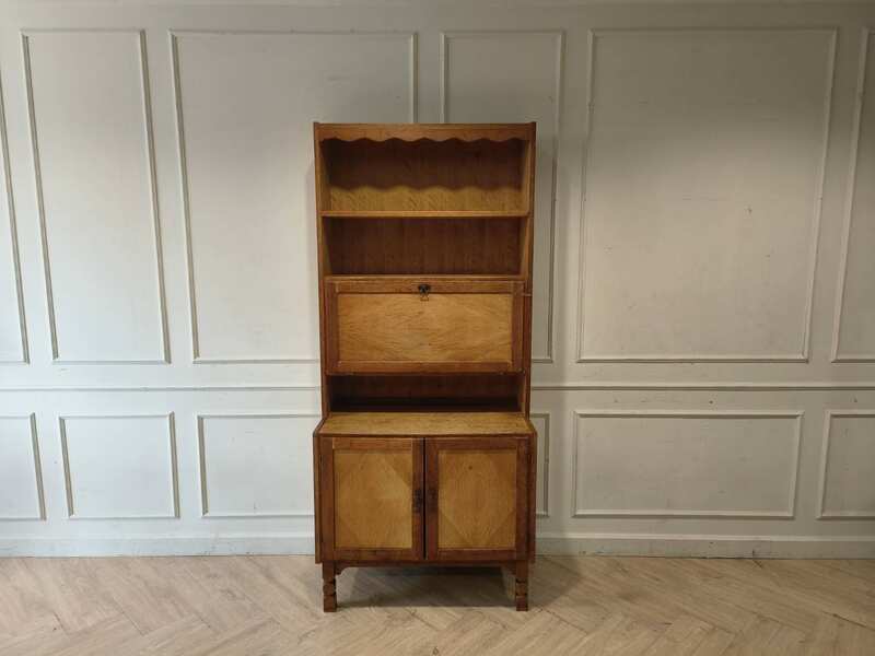 Modern Wooden Storage Cabinet with 2 Closed Compartments and 2 Open Shelves