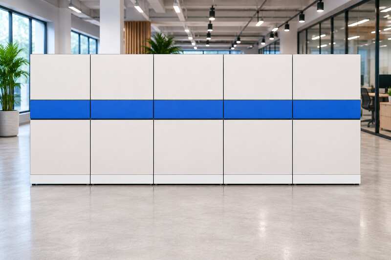 Double-layered partition, completely opaque.