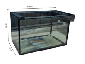 Fish tank glass steel frame, black