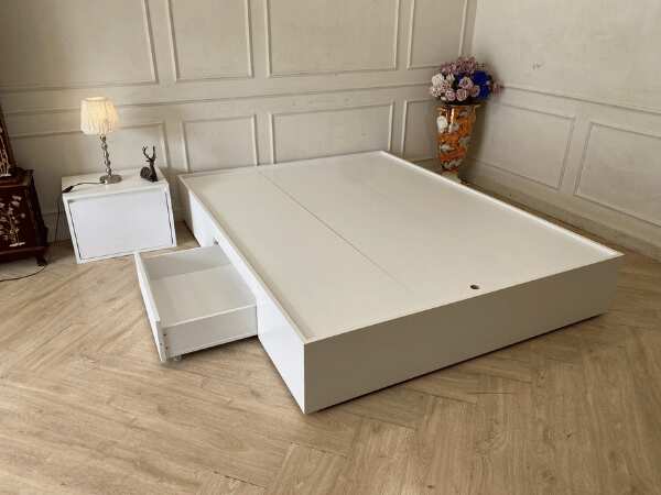 5-foot bed, 1 drawer, gray, minimalist style_9BVCTWQ31H