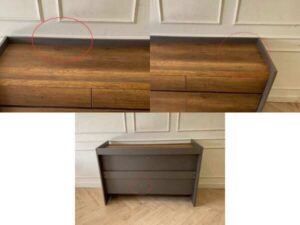 Wooden Dressing Table with 4 Drawers, Brown/Gray