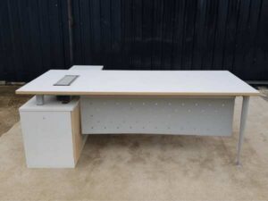 L-shaped corner desk with document cabinet, modern style, 180-200 cm.