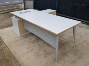 L-shaped corner desk with document cabinet, modern style, 180-200 cm.