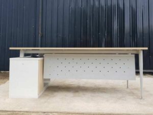 L-shaped corner desk with document cabinet, modern style, 180-200 cm.