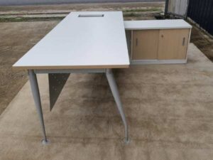 L-shaped corner desk with document cabinet, modern style, 180-200 cm.