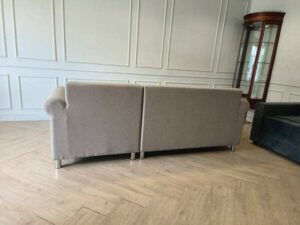 Minimalist L-Shaped Corner Fabric Sofa – Light Gray (Brand New)