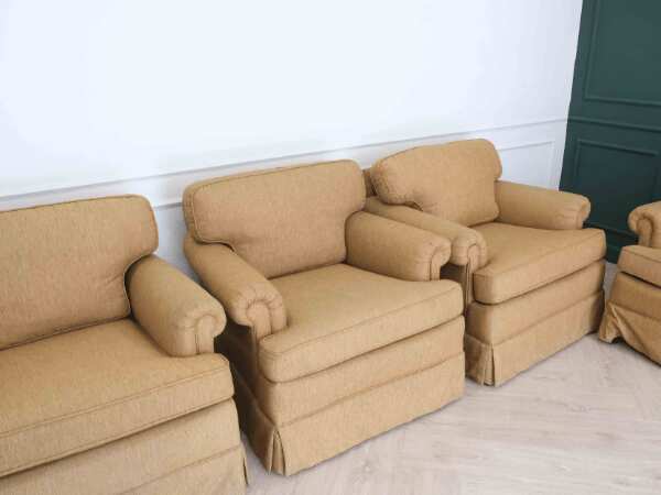 Chair With Armrests, Wooden Frame, Fabric Seat, and Spring Base. No.A 03_A0N75CEDV3