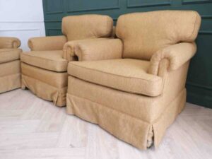 Chair With Armrests, Wooden Frame, Fabric Seat, and Spring Base. No.A 03_A0N75CEDV3