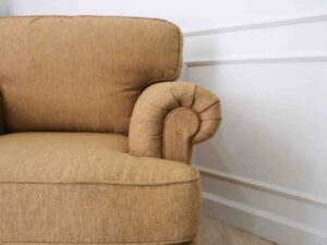 Chair With Armrests, Wooden Frame, Fabric Seat, and Spring Base. No.A 03_A0N75CEDV3