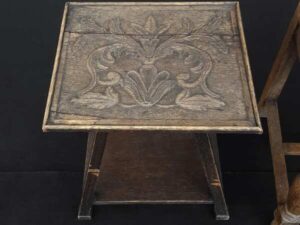 High back oak chair + oak side table imported from europe_A5HAYT1CNN
