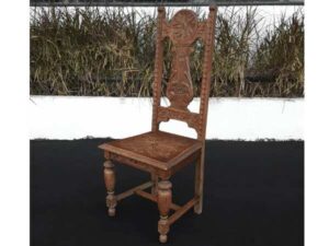 High back oak chair + oak side table imported from europe_A5HAYT1CNN