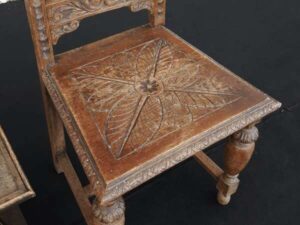 High back oak chair + oak side table imported from europe_A5HAYT1CNN
