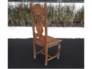 High back oak chair + oak side table imported from europe_A5HAYT1CNN