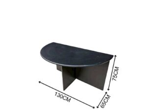 Black semi-circular table, connectable to form a full circle