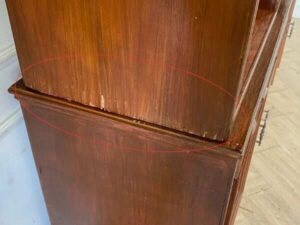 Wooden display cabinet with 6 doors, 7 compartments, and 1 drawer, brown color._A70ADGOY7I