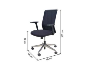 KOKUYO Office Chair with Mesh Backrest, Wheels, Fabric Seat, Steel Legs, Black_A7HTOMRWX0