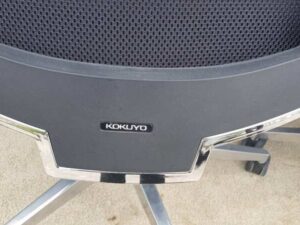 KOKUYO Office Chair with Mesh Backrest, Wheels, Fabric Seat, Steel Legs, Black_A7HTOMRWX0
