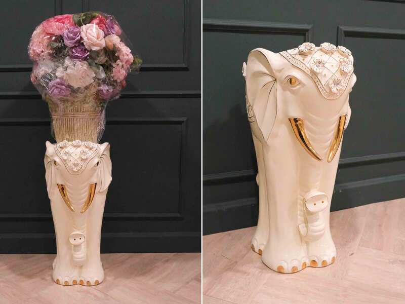 Luxurious home decor flower stand, elephant-shaped style._A9Q6F8DWEF
