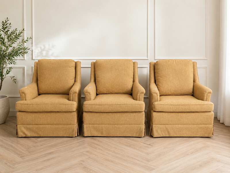 Armchair with wooden frame, fabric cushion, spring base. Hotel furniture No.A 12_ACPTFLPRLP