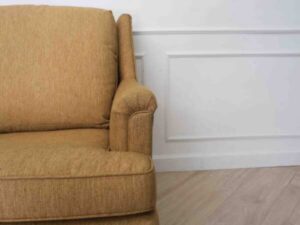 Armchair with wooden frame, fabric cushion, spring base. Hotel furniture No.A 12_ACPTFLPRLP