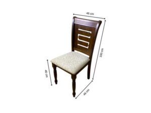 Vintage-style cream-colored wooden chair with fabric cushions
