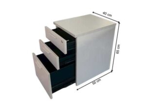 Rockworth Mobile Filing Cabinet, 3 Drawers with Wheels, White