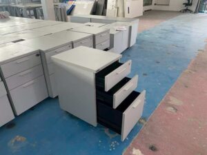 Rockworth Mobile Filing Cabinet, 3 Drawers with Wheels, White