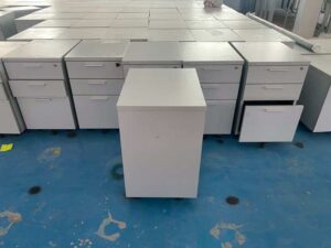 Rockworth Mobile Filing Cabinet, 3 Drawers with Wheels, White