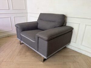 2+1 seater sofa set, grey fabric upholstery, modern style. (1)