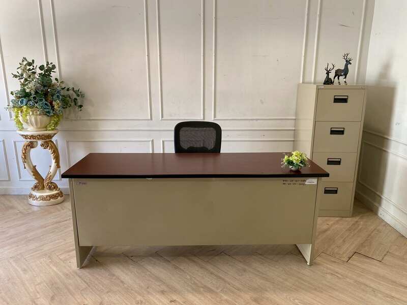 Work desk, seminar table, conference table, multipurpose table, steel, wooden top, KINGDOM brand, 183 cm.