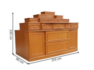 Set of 5 altar tables with drawers