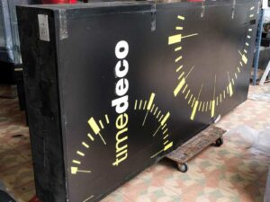 Product advertising signs Tall floor standing Light Box, black wooden frame._B1DRF985AT