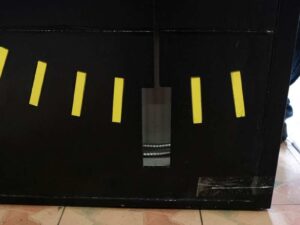 Product advertising signs Tall floor standing Light Box, black wooden frame._B1DRF985AT
