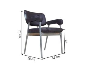 Office chair, steel frame, leather seat, black, Otani brand