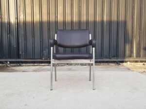 Office chair, steel frame, leather seat, black, Otani brand