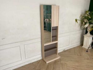 Cream-colored wooden dressing table, S.B.FURNITURE brand.