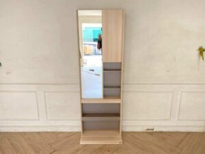 Cream-colored wooden dressing table, S.B.FURNITURE brand.