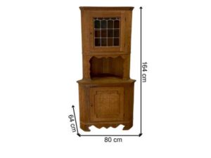 Vintage style 2-door corner wooden cabinet