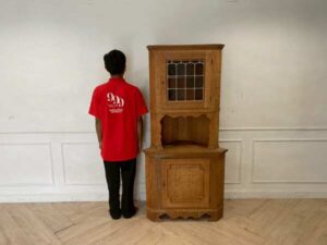 Vintage style 2-door corner wooden cabinet