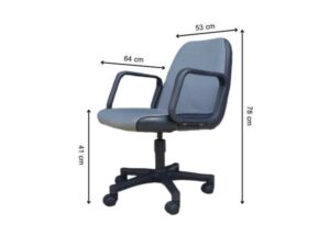 Office chair, leather upholstery, grey_C47OHXQ1BI
