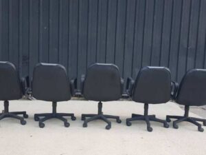 Office chair, leather upholstery, grey_C47OHXQ1BI