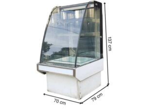 Cake display freezer, 3-tier curved glass