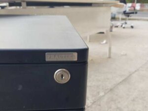 Practika Mobile Cabinet with 4 Drawers, Black, with Wheels
